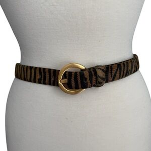 Donna Katz Vintage Tiger Stripes Leather Belt Sise Small